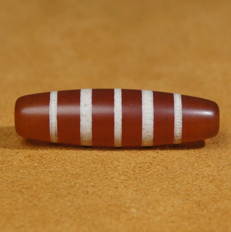 Гималайские тибетские бусины Дзи старый агат белый 5-линейный тотемный амулет