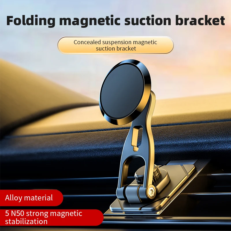 

720° Rotating Magnetic Phone Car Holder For iPhone 14 13 Pro Max Xiaomi Foldable Phone Bracket in Car Magnet Smartphone Support