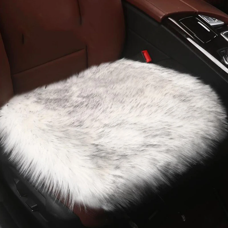 Зимняя Автомобильная подушка на сиденье, автомобильный длинный плюшевый чехол на сиденье, удобные меховые теплые подушки на сиденья для автомобиля, аксессуары для интерьера