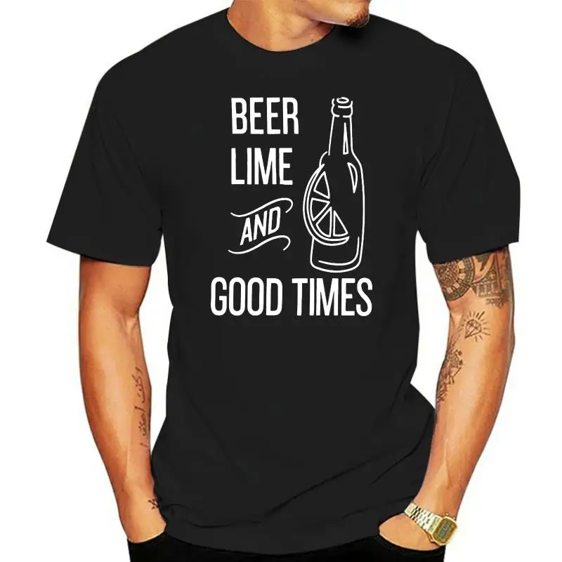 Beer Lime And Good Times T-Shirt yellow cotton beautiful tops 90s women fashion summer tees aesthetic tumblr  grunge art t shirt