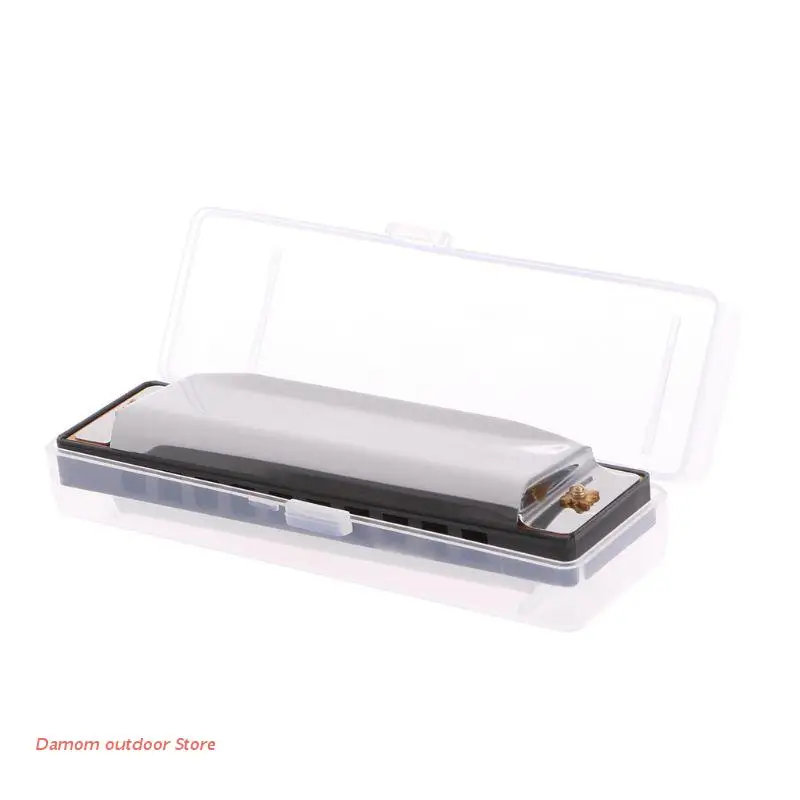 

Blues Harmonica 10 Holes Key of C Musical Instrument Stainless Steel with Case