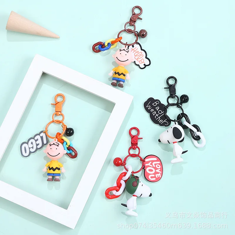 

Snoopy Keychain Kawaii Charlie Creative Keychain Ins Net Red Popular Cartoon Doll Keychain Student Men and Women Bag Pendant
