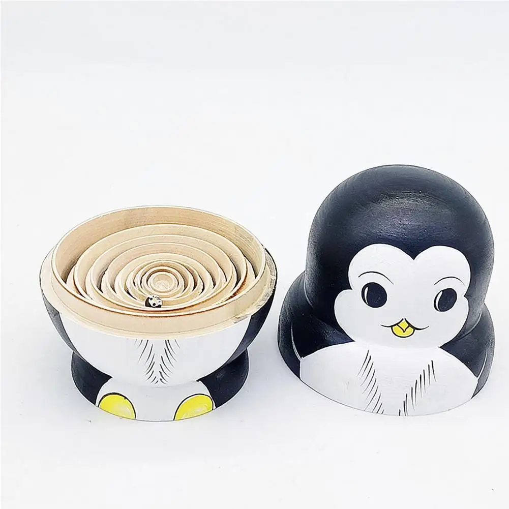 1 комплект русская матрешка-пингвин 10 слоев деревянная матрешка ручной работы