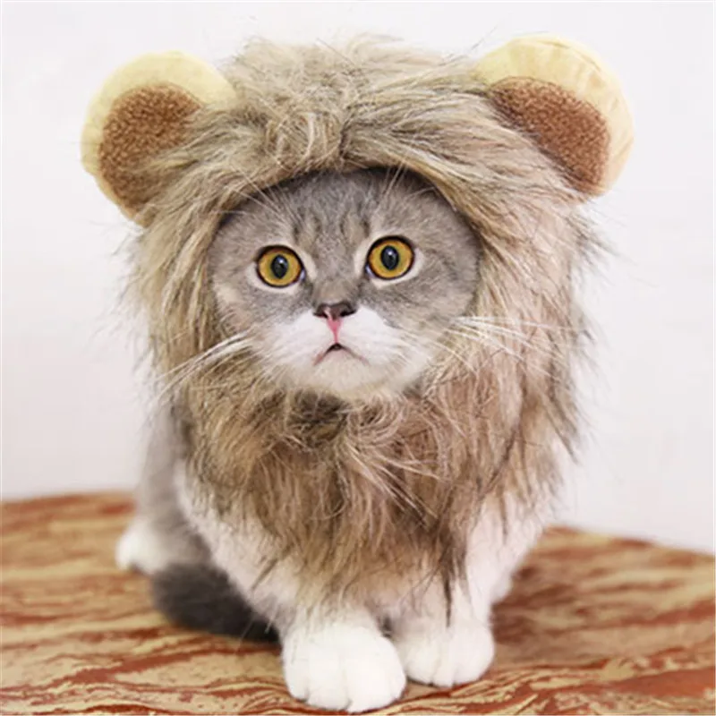 

Cosplay For Cat Lion Wig Fancy Costume Cats Accessories Cute Funny Pets Clothes Cap Pet Accessories Lion Mane for Cat Pet Decor
