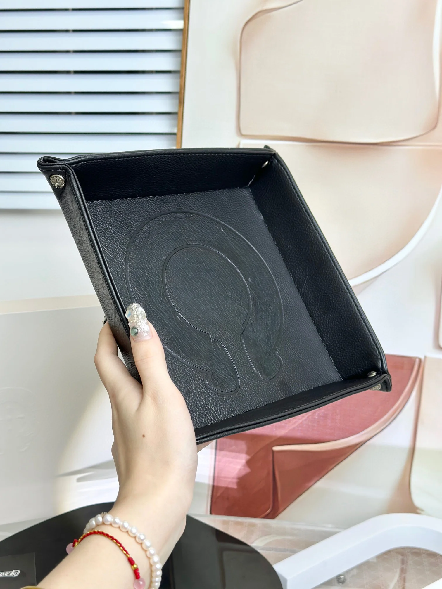 

Tray storage tray porch key jewelry cosmetic tray leather desktop storage Nordic