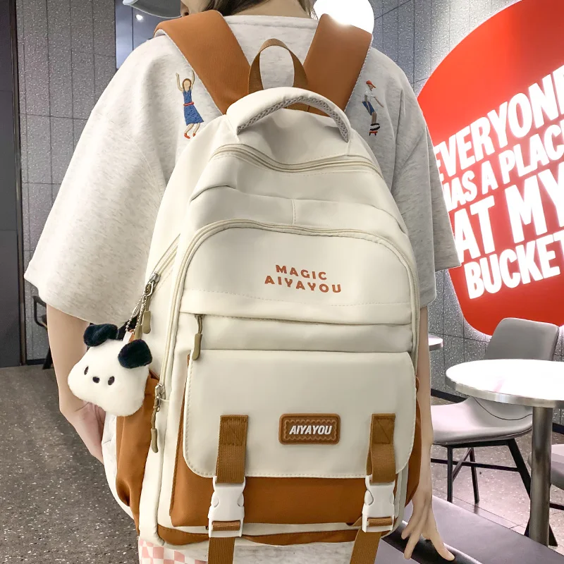 

Модная водонепроницаемая сумка для книг для девочек, дорожный трендовый школьный ранец для девушек, милые нейлоновые рюкзаки для студентов и колледжей
