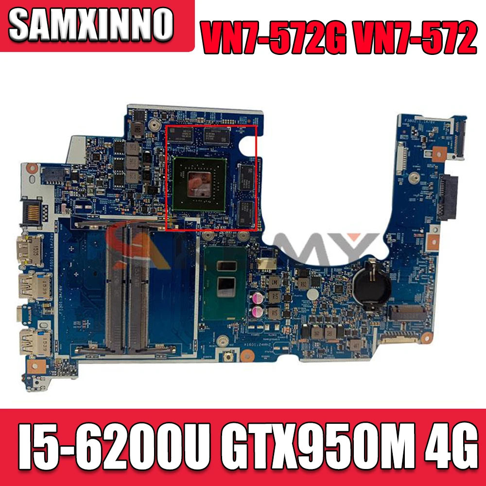

NBG6G11002 для Acer aspire VN7-572G VN7-572 материнская плата для ноутбука 14306-1M 448.06C09.001M I5-6200U CPU GTX950M 4GB GPU материнская плата