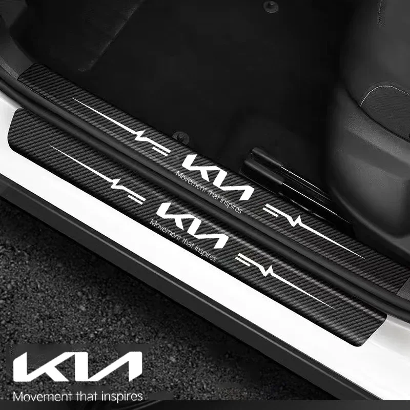 Фото Наклейки на порог автомобиля для KIA Ceed Picanto Stonic RIO Sportage Sorento Optima Soul Forte, задние защитные полосы багажника №5