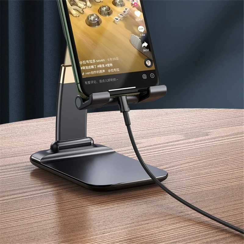 foldable desk phone holder for iphone 13 pro max ipad adjustable gravity metal table desktop cell phone stand phone accessories free global shipping