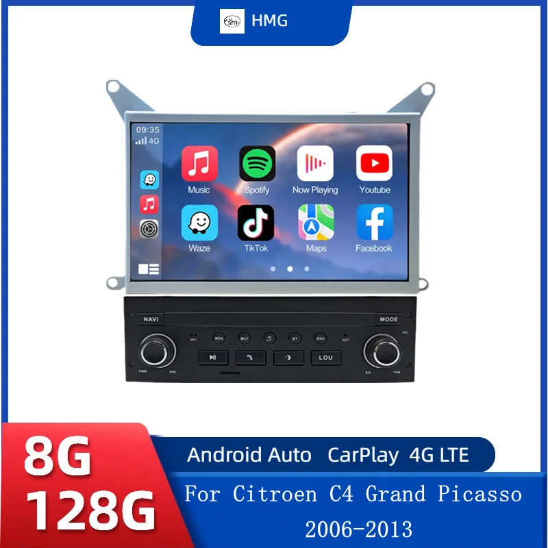 Фото HMG для Citroen C4 Grand Picasso C-Triomphe C-Quatre 2006-2013 Carplay Авторадио Автомобильное мультимедийное радио GPS-навигация DSP Auto №1