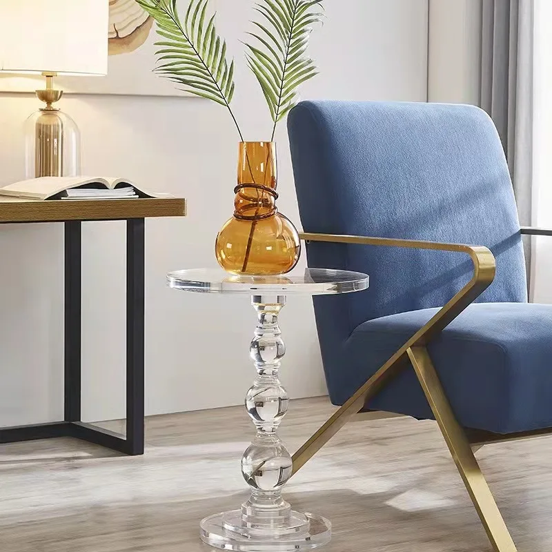 

Home Decor Furniture Nordic Transparent Sofa Side Table Handicraft Indoor Mobile Bedside Table Living Room Coffee Tables Parts