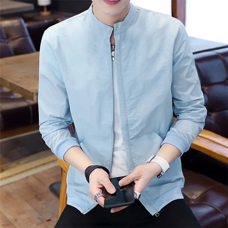 Куртка-бомбер мужская Тонкая повседневная верхняя одежда дышащая спортивная