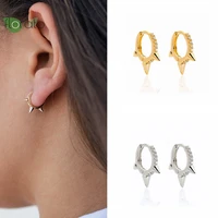 925 sterling silver needle punk hoop earrings for women 2022 luxury jewelry premium 18k gold plated earring hoop holiday gifts