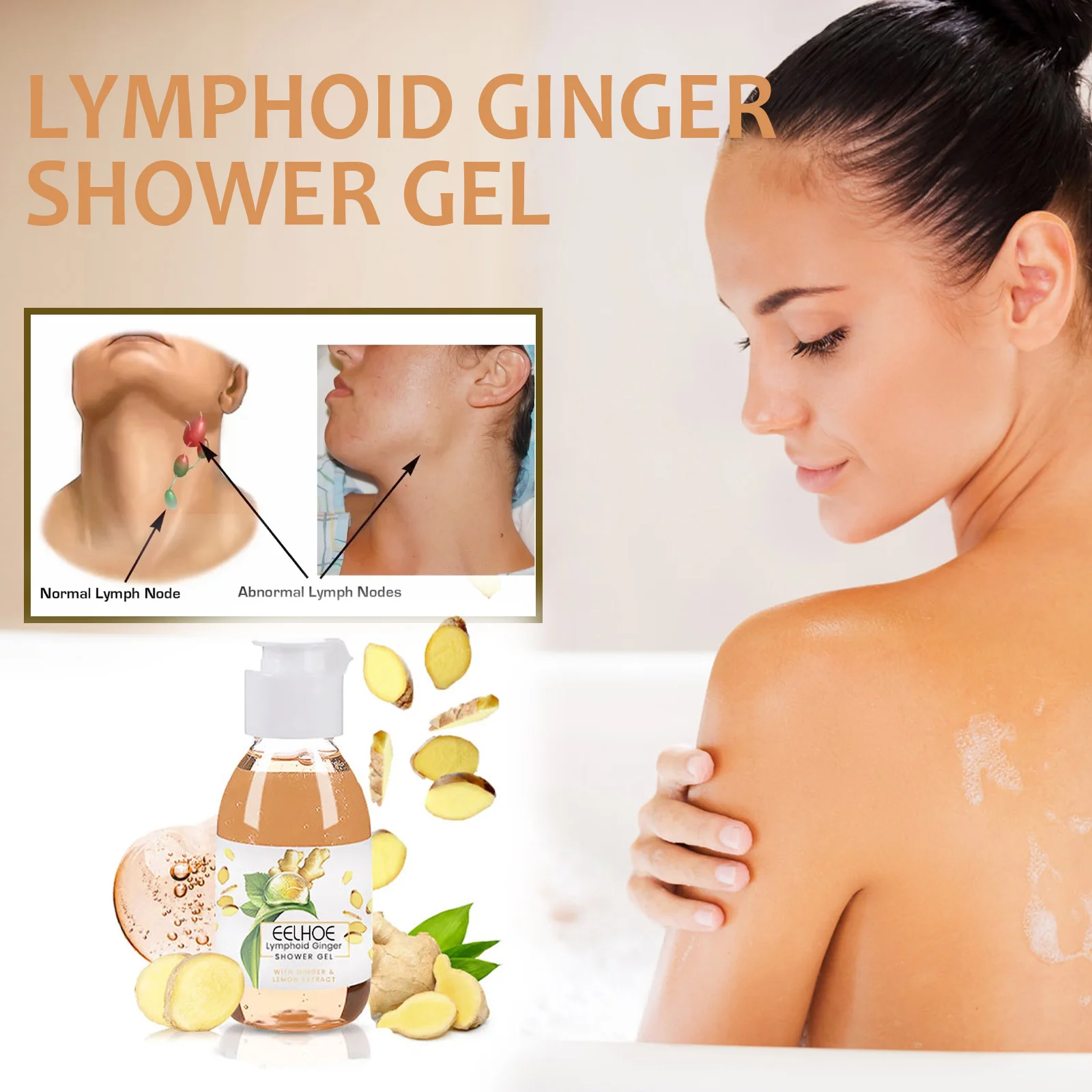 

Ginger Slimming Losing Weight Cellulite Remover Lymphatic Drainage Herbal Shower Gel Beauty Health Firm Body Care Geles De Ducha