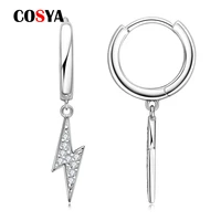 cosya 925 sterling silver 0 1 carat moissanite diamond hoop drop earrings for women sparkling wedding party fine jewelry gifts