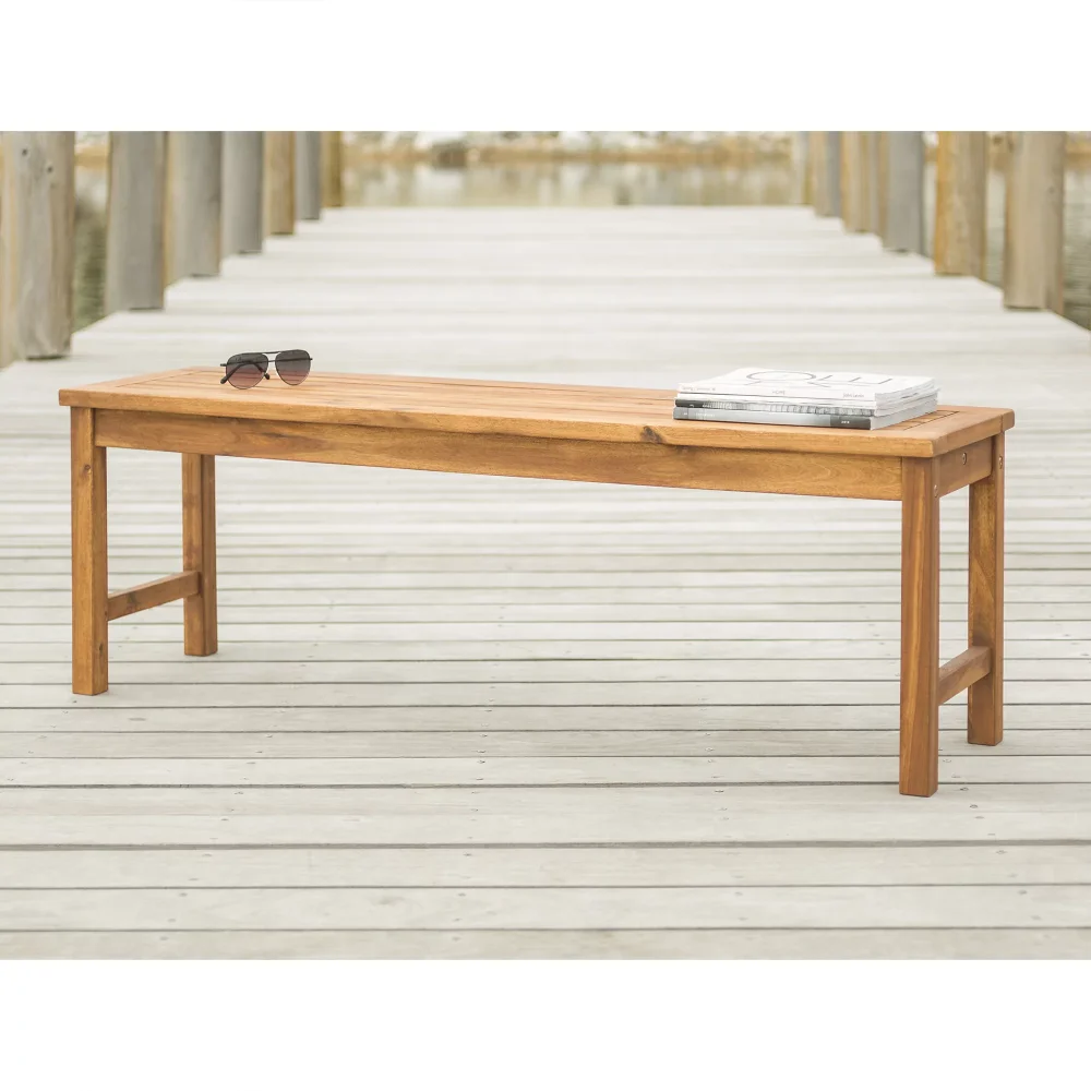 

OIMG Outdoor Raised Acacia Wood Bench - Brown