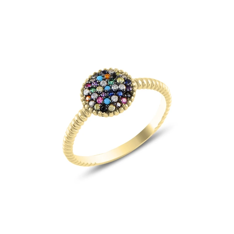 

Silver 925 Sterling Mixed Color Zircon Stone Ring