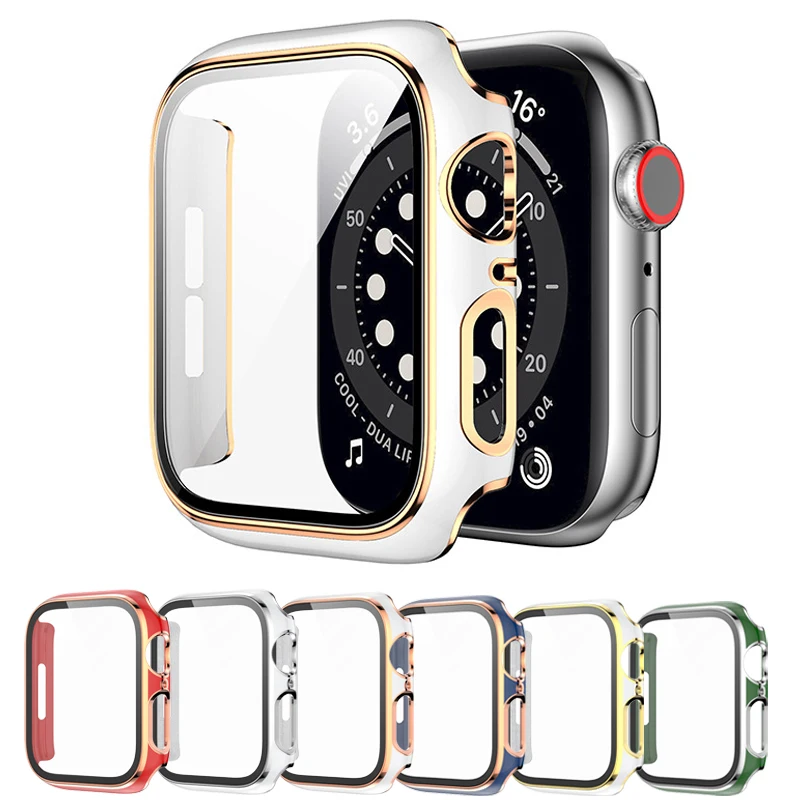 

Защитная пленка из закаленного стекла для Apple Watch, Защита экрана для моделей iWatch series 8 7 6 5 4 SE3, 45 мм 41 мм 44 мм 40 мм 42 мм 38 мм