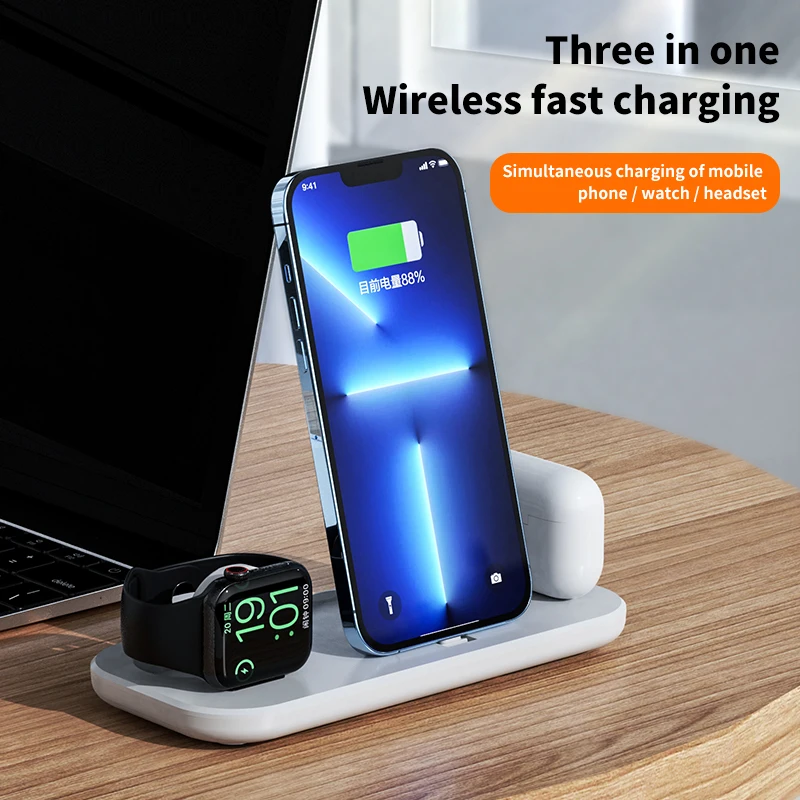 

30W Fast Wireless Charger 3 in 1 Charging Dock Station For iPhone 13 12 11 Pro XS MAX XR X 8 Apple Watch 7 6 SE 5 AirPods Pro