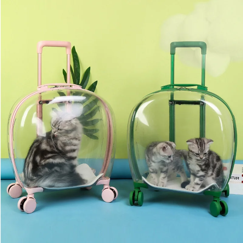 

Портативная прозрачная сумка-тележка для домашних животных