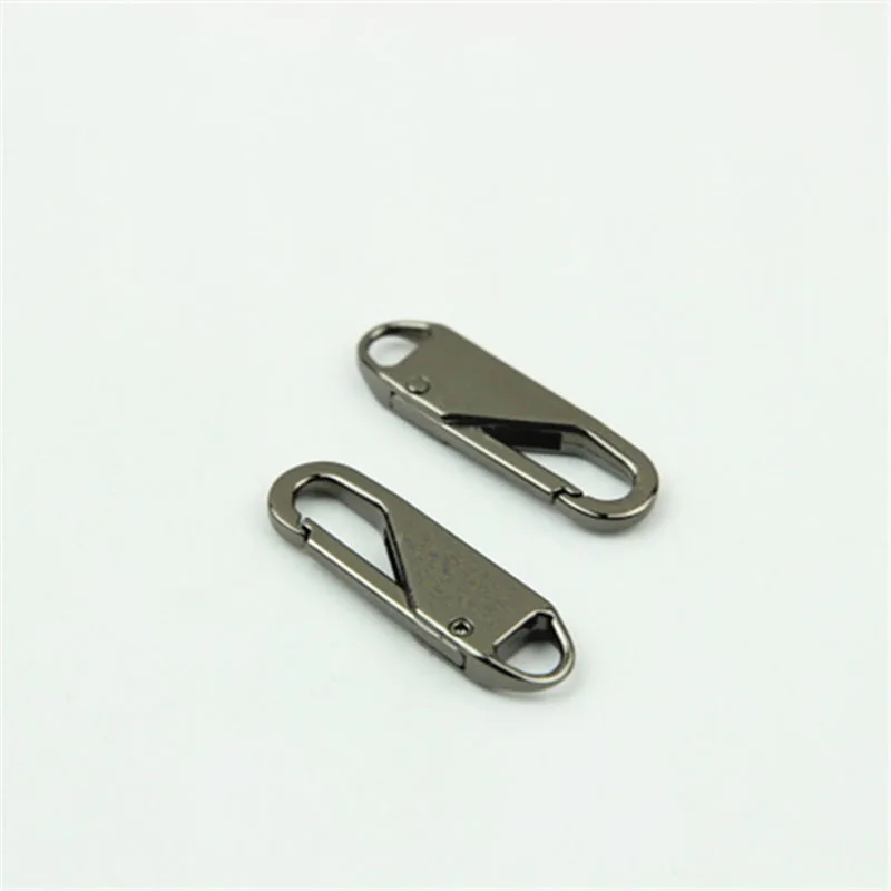 30Pcs 11X37mm 5/8/10# Zipper Puller Spring Snap Buckle Removable Zip Slider Head for Metal Nylon Resin Zips Pendant Repair Tools