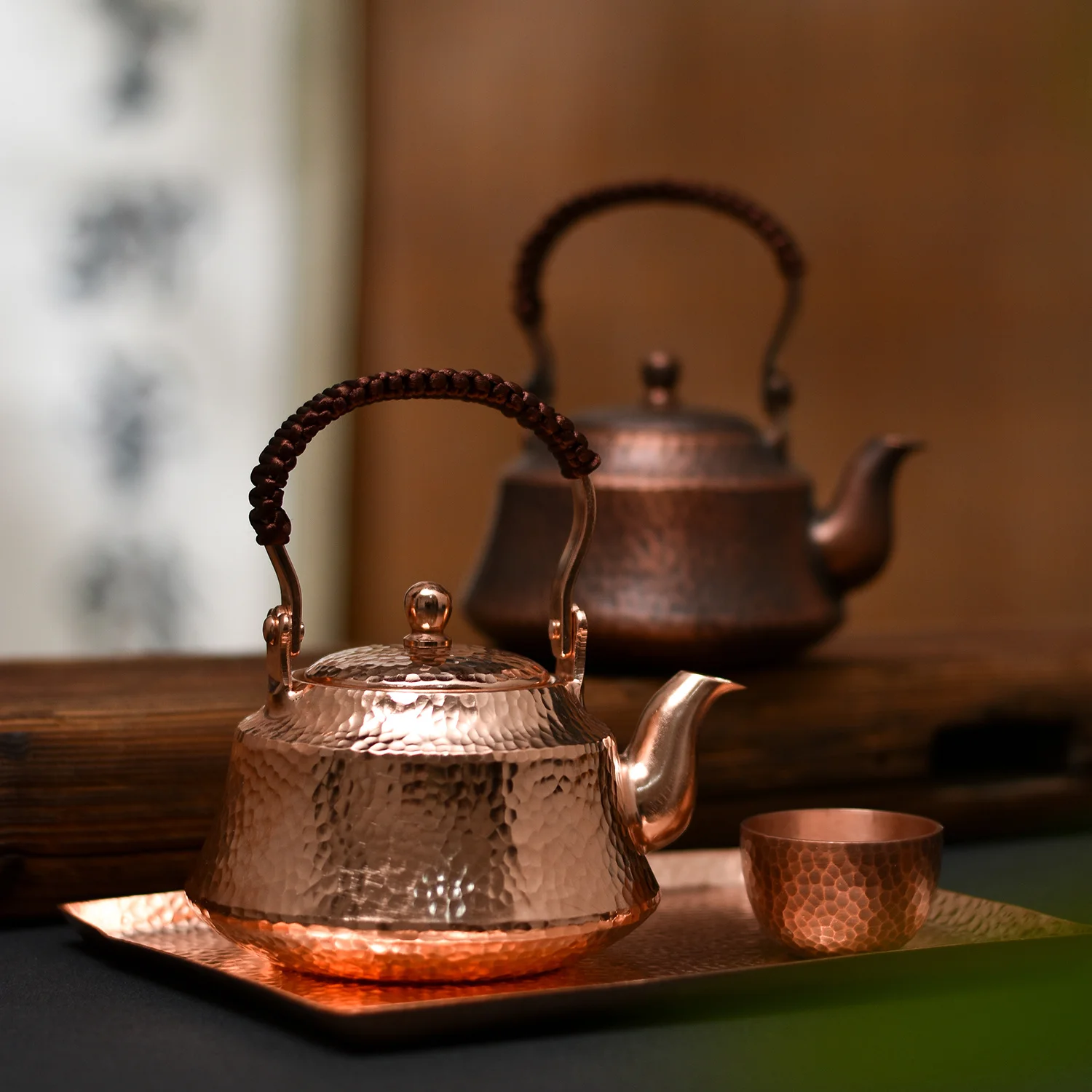 

New Pure Copper Kettle Handmade Teapot Retro Pot For Kung Fu Tea Teaware