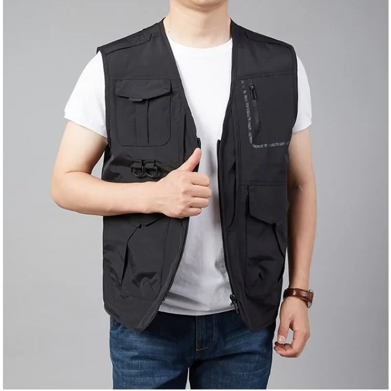 Жилет мужской с несколькими карманами водонепроницаемая куртка без рукавов