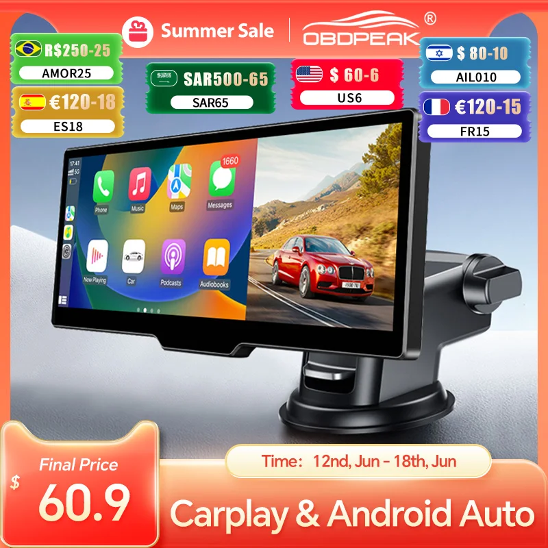 T20 Dashcam Carplay Android Auto GPS Navigation 5G WiFi Dashboard Aux Output Mirror Link 2.5K Rear Camera Video Universal Screen