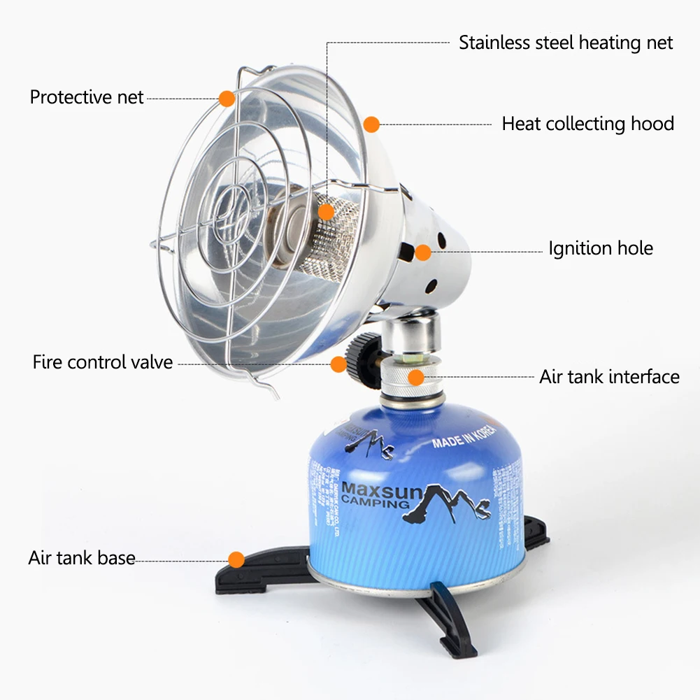 

Stainless Steel Gas Heating Furnace Portable Camping Heating Stoves Gas Heater Warmer Emergency Survival Kit for Fishing Hiking