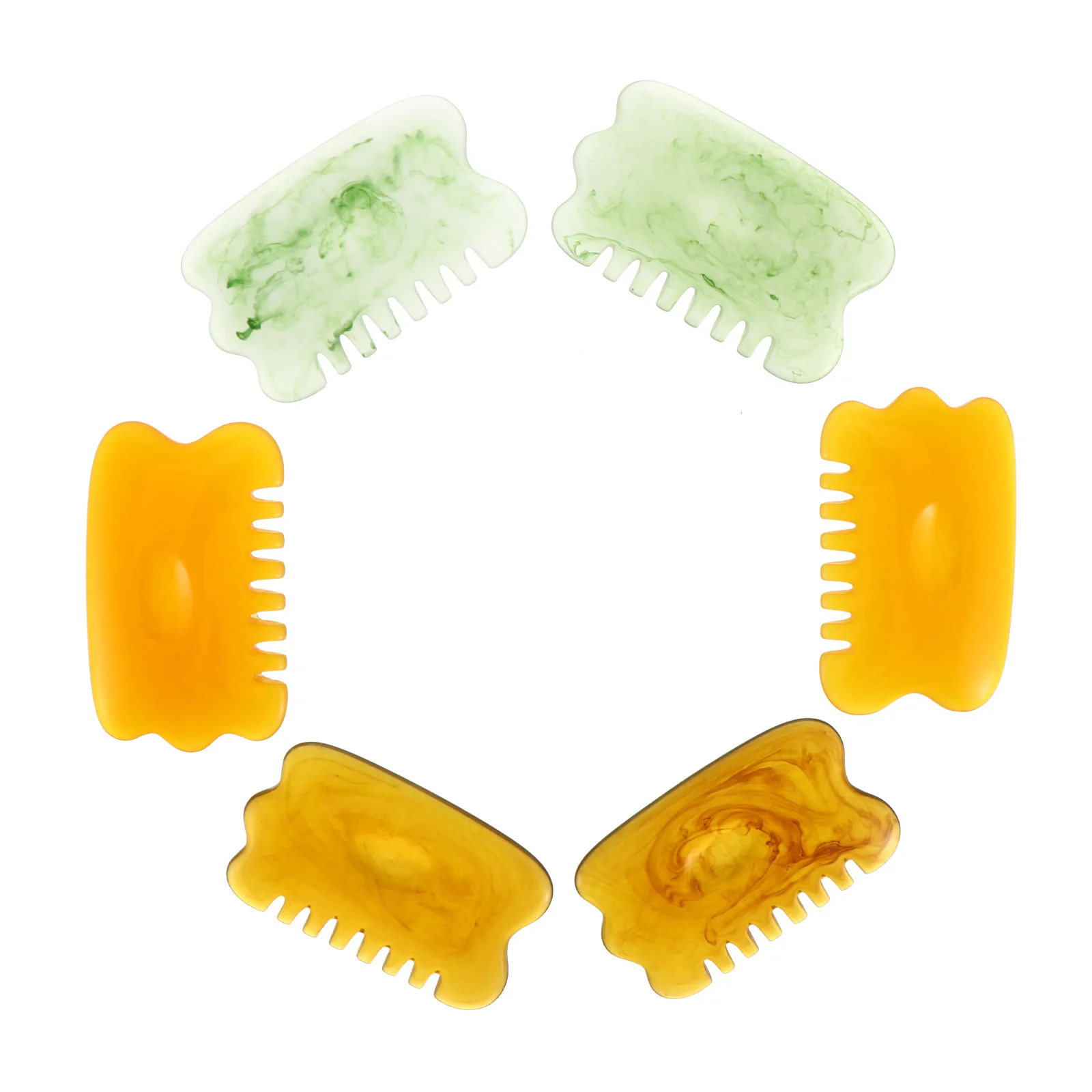 

6PCS Durable Practical Portable Creative Comb Comb Scraping Comb for Head Body