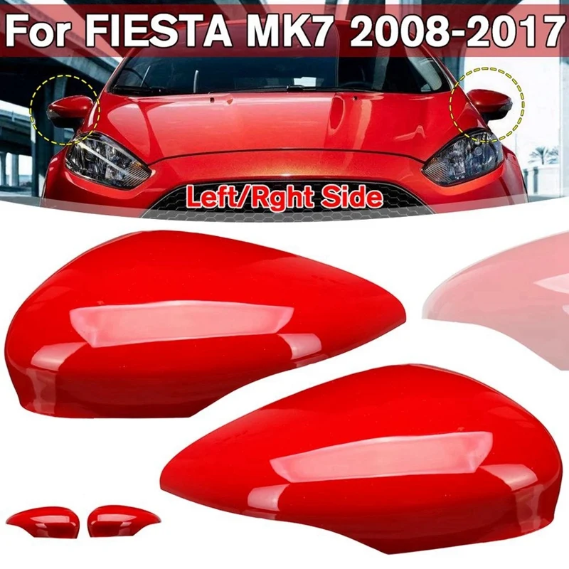 

Крышка для правого крыла зеркала заднего вида, крышка бокового зеркала для Ford Fiesta MK7 2008-2017, красная