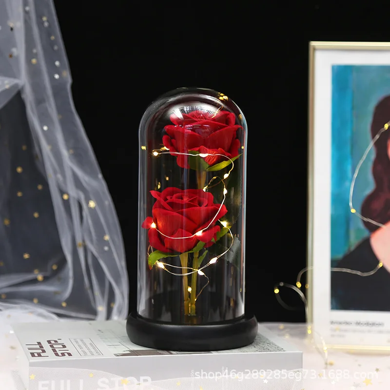 

Rose In LED Glass Dome Artificial Flowers Forever Rose Valentine's Day Special Romantic Gift