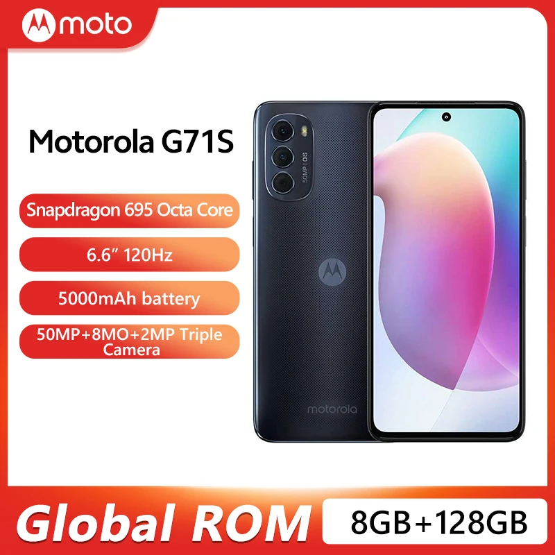 Global ROM Motorola Moto G71S 5G Smartphone 8GB 128GB Snapdragon 695 Mobile Phone 6.6'' 120Hz AMOLED Screen 50MP Triple Camera