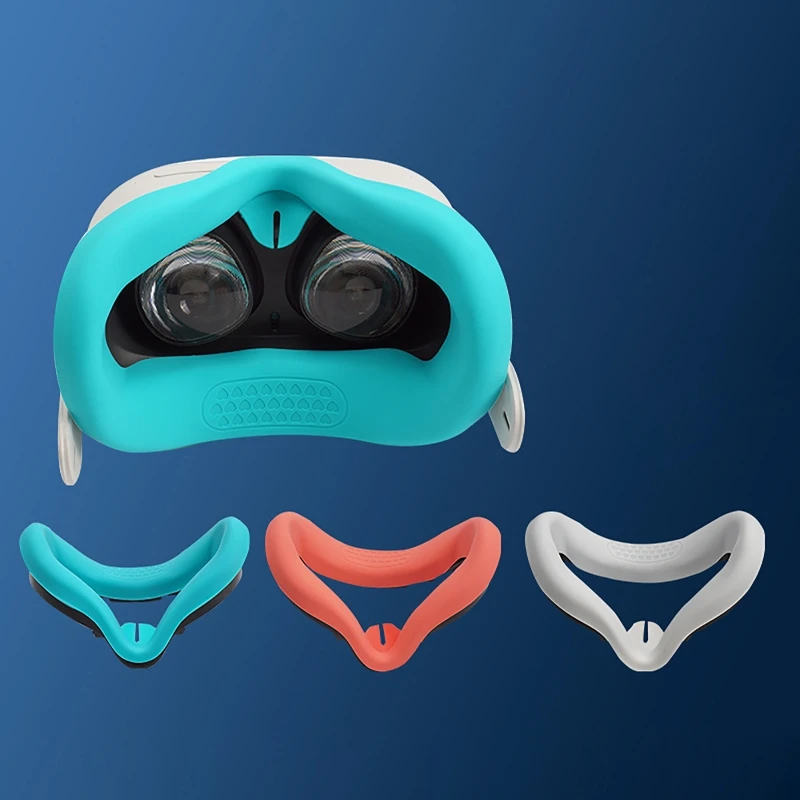 

VR Face Cover Silicone Eye Mask Anti-sweat & Dust-proof Proetctive Cover Non-slip Cushion Pad Fits for Oculus Quest 2