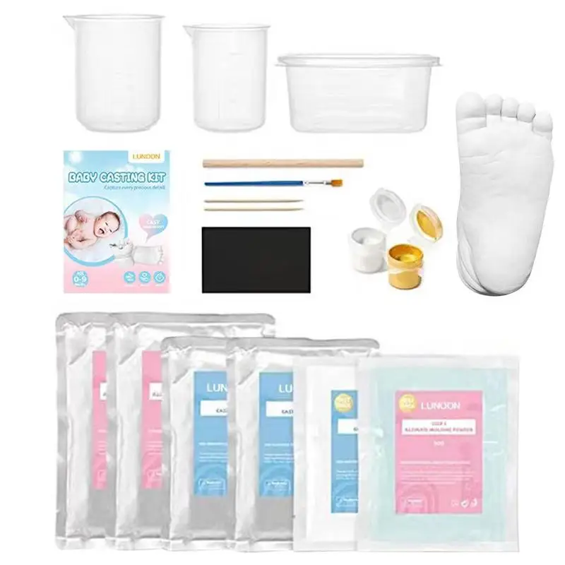 

3D Handmade Handprints Footprints Model Powder Gifts Mold DIY Hand Foot Casting Kit Clone Powder Set Baby Growth Memorial Set