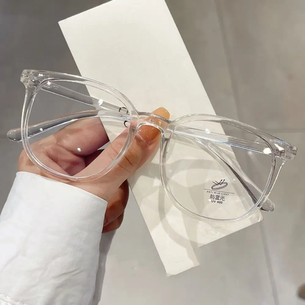 Transparent Anti-blue Light Glasses Lightweight Anti Radiation Square Frame Myopia Glasses Retro Eye Protective
