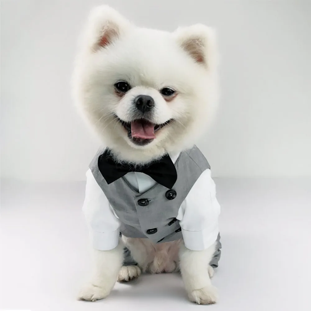 

Party Pet Vest Wedding Bow Suit Birthday Tie Costume Medium Tuxedo Breed Formal Tuxedo For Dog Dog Large Small Gentleman With
