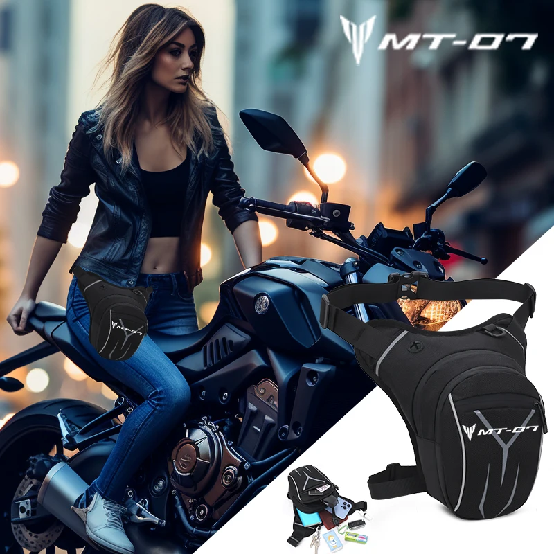 

For YAMAHA MT-07 MT07 MT 07 2014-2022 2021 2020 2019 Motorcycle Waterproof Drop Waist Leg Bag Thigh Belt Hip Bum Military