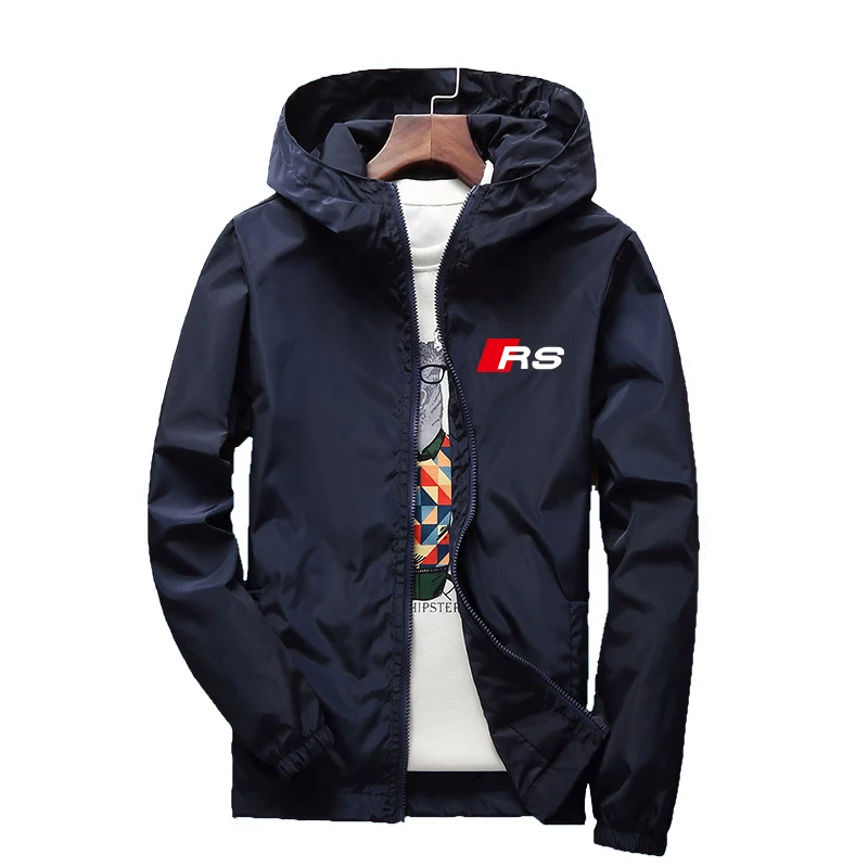 Vespa summer jacket for male motorcycle, windbreaker with zipper, sunscreen, thin, reflector, hood, outdoor sports, pilot jacket