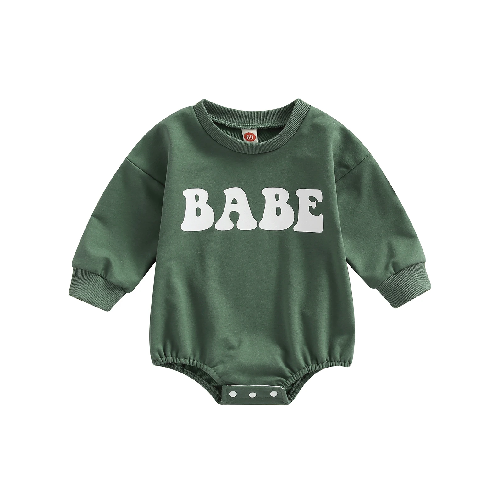 

0-18M Newborn Baby Boy Girl Cartton Casual Fashion Autumn Bodysuit Long Sleeve Letter Printed O-Neck Jumpsuit 4 Colors