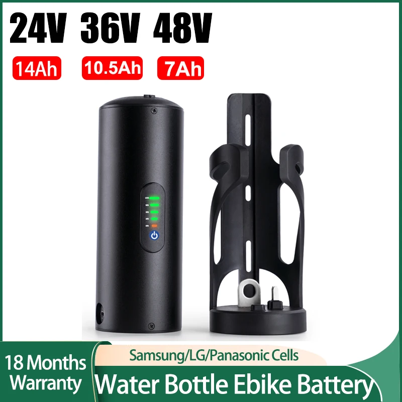 

Ebike Battery Small Water Bottle 24V 12.8Ah 14Ah 36V 9.6Ah 10.5Ah 48V 6.4Ah 7Ah Samsung/LG/Panasonic Cells for Bafang 700W 500W