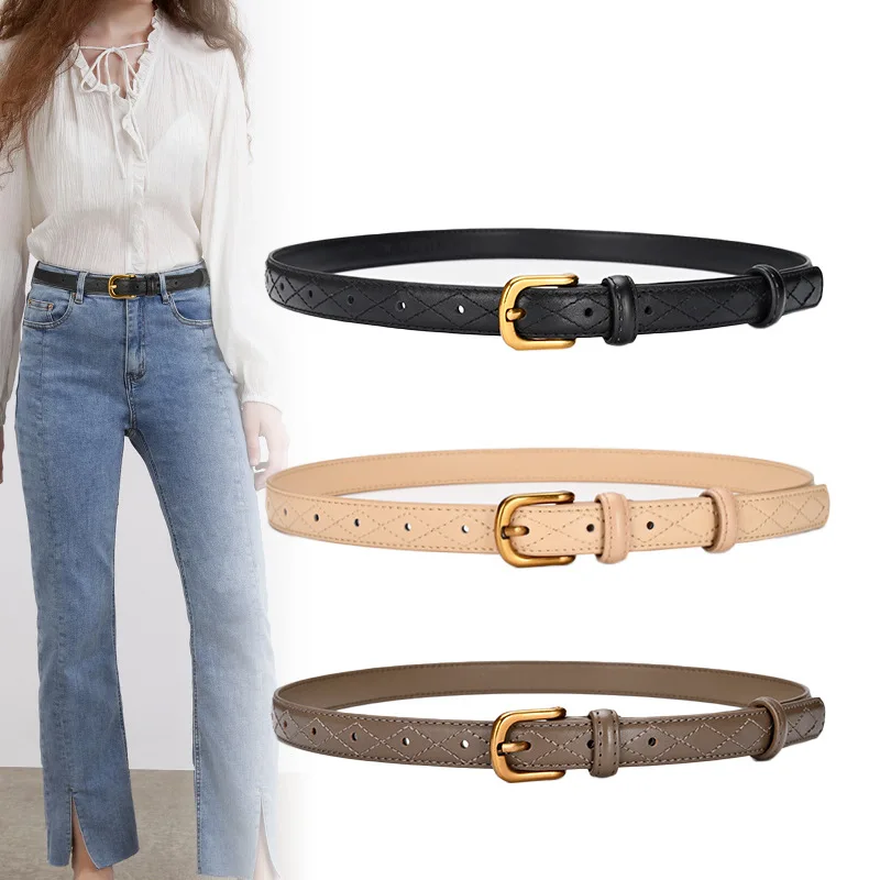 

Fashion Luxury Brand Women's Belts Pin Buckle 1.9cm High Quality Women Leather Buckle Strap Belts Waist Belt Cinturones