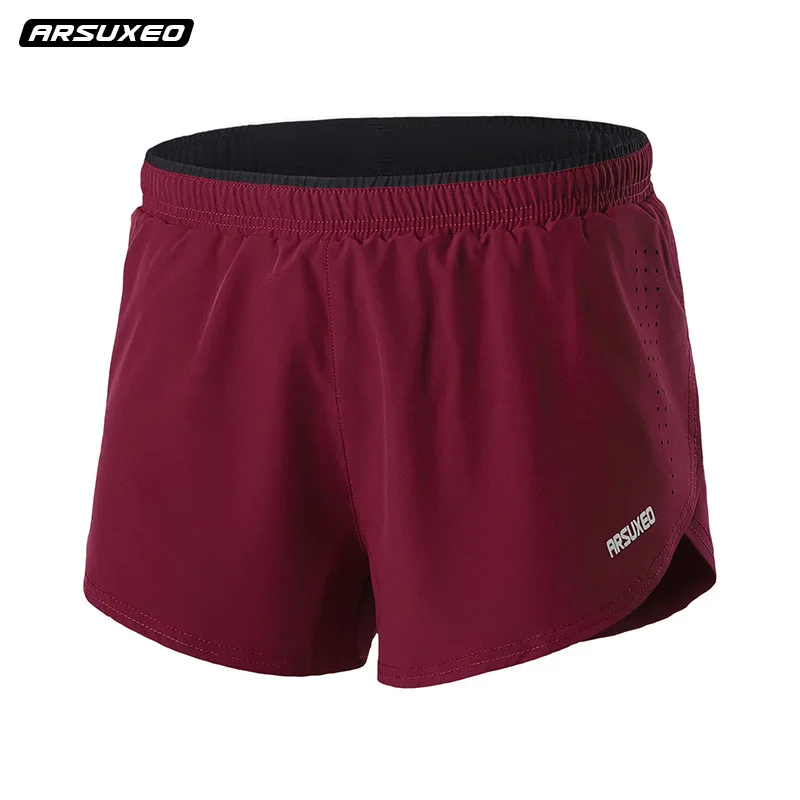 ARSUXEO Men's Running Shorts 2 In 1 Summer Breathable Gym Training Jogging Marathon Sport Shorts with Lining Triangle Underwear