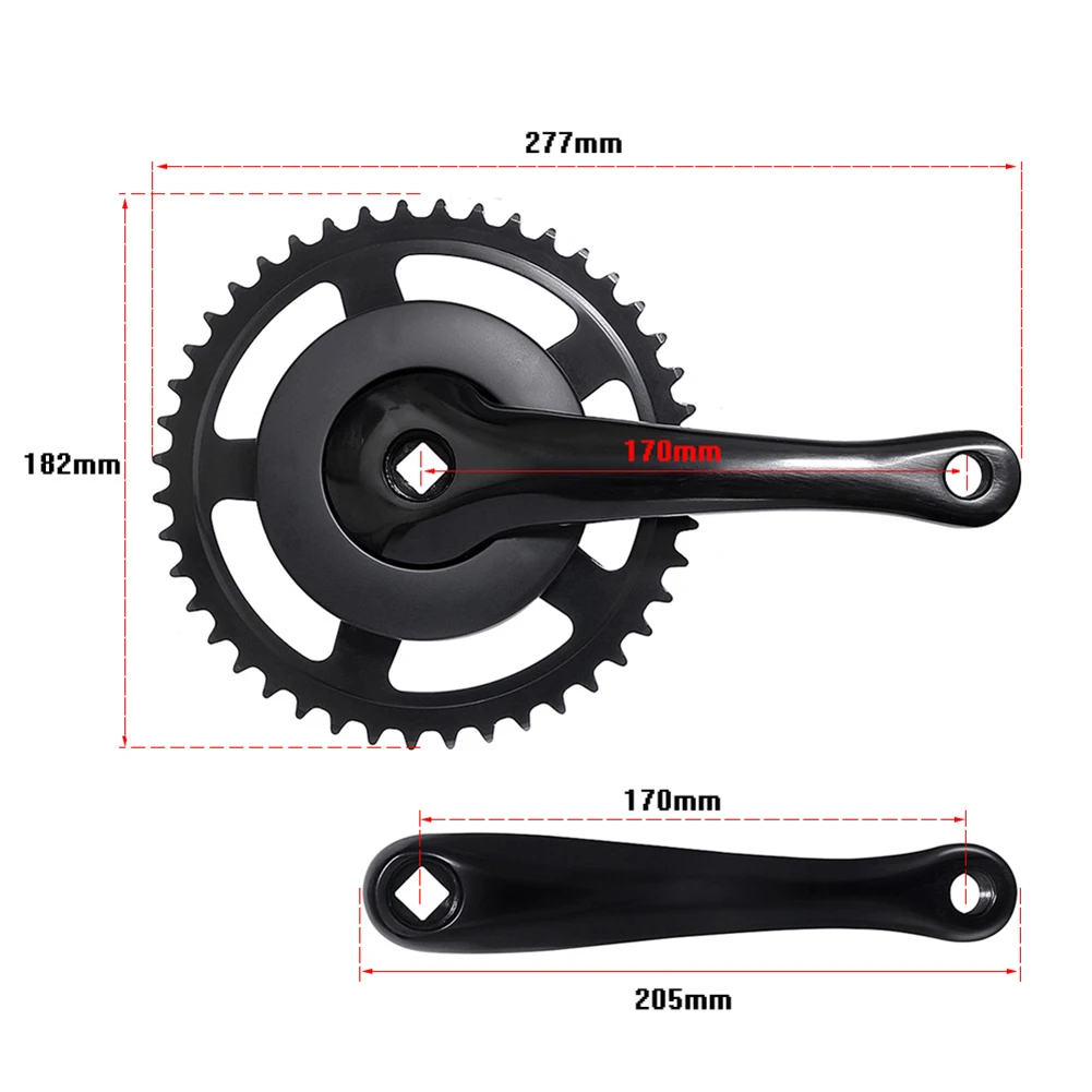 

44T Aluminum Alloy MTB Steel Plate Crank Set MTB Tooth Plate Crank 170mm Square Hole Crank Set Cycling Accessories