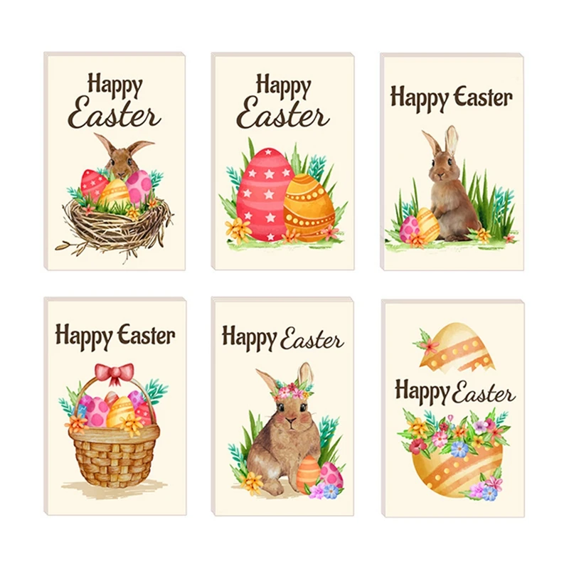 

24 Pack Vintage Easter Cards Kit with Envelopes and Adhesive Stickers Colorful Greeting Cards in 6 Designs