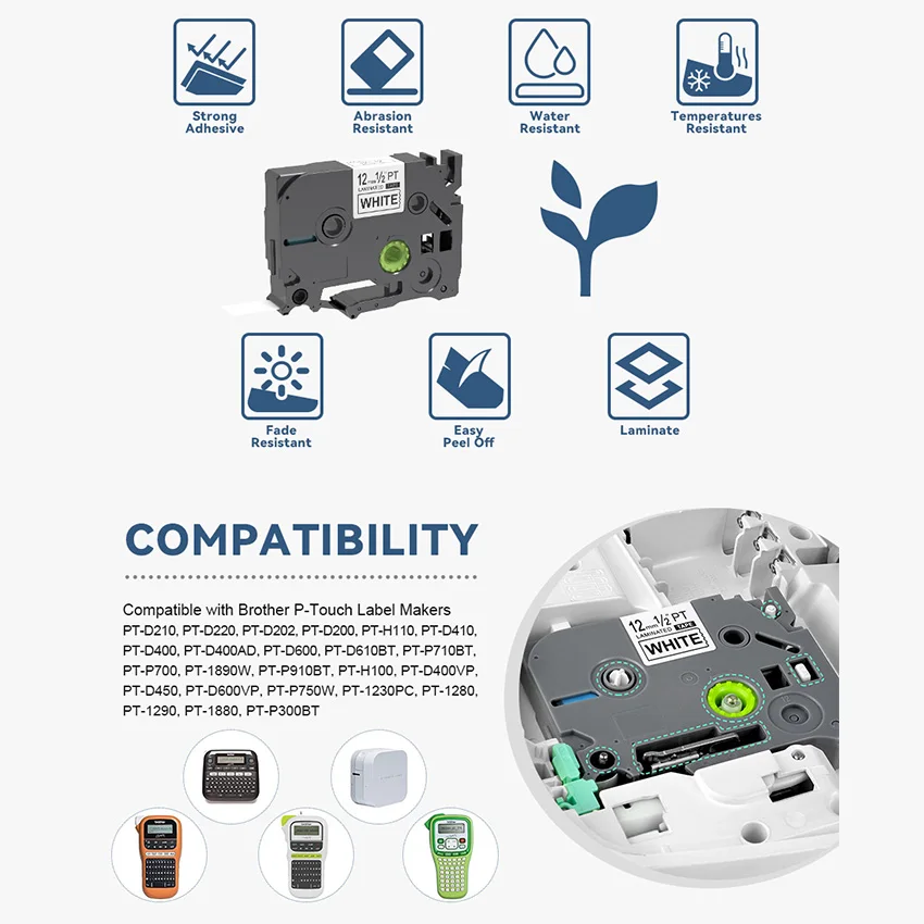 Лента для этикеток TZe-231 10 упаковок TZE231 6/9/12 мм черный на белом работает Brother P-touch