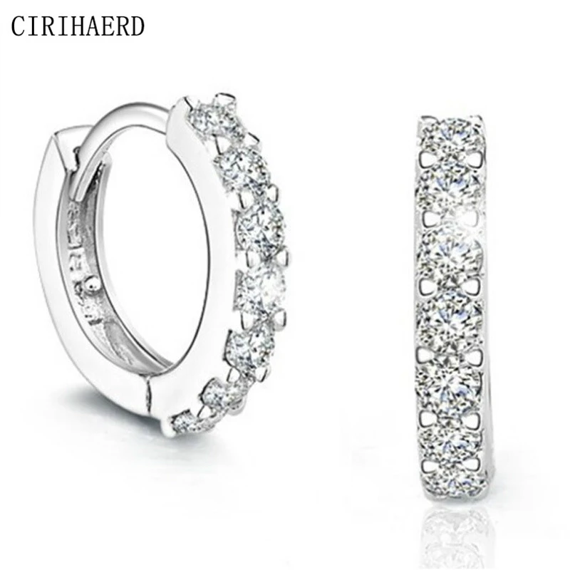 

Fine Jewelry For Woman Gift Girls Earring Korean Style Luxury 2022 Women's Hoops Piercing Ear Imitation Diamond Zircon Earrings