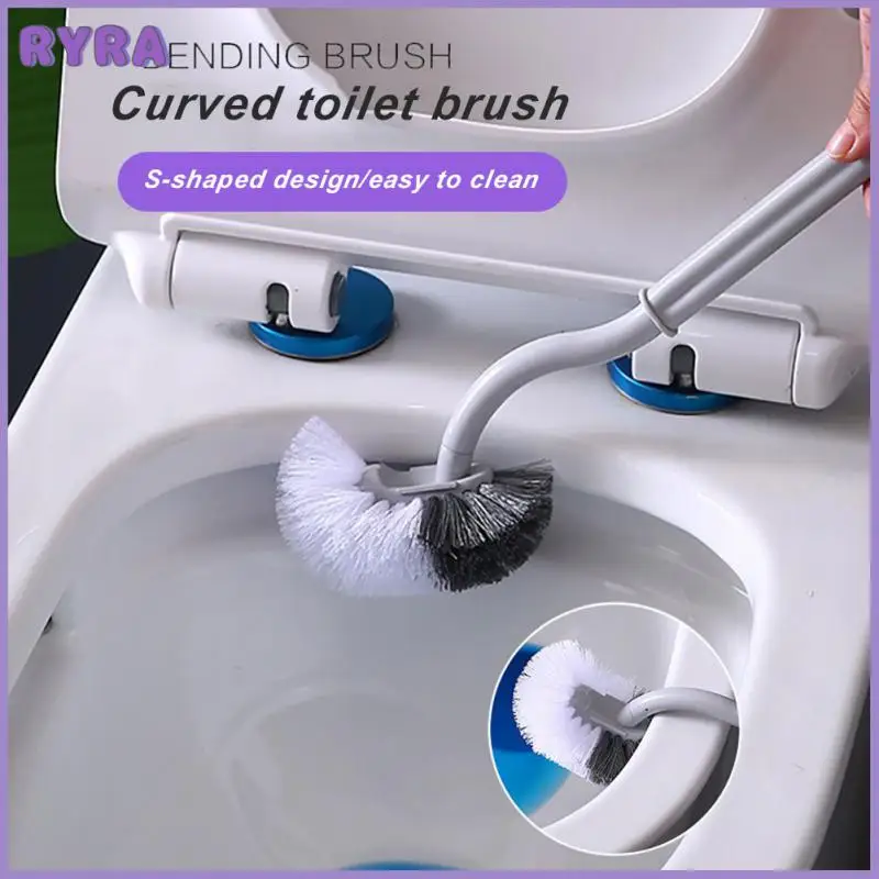 

Bathroom Wall Hanging S-type Toilet Curve Brush Bent Head Corner Gap Brush Soft Hair Household Items Cleaning Tools Accessories