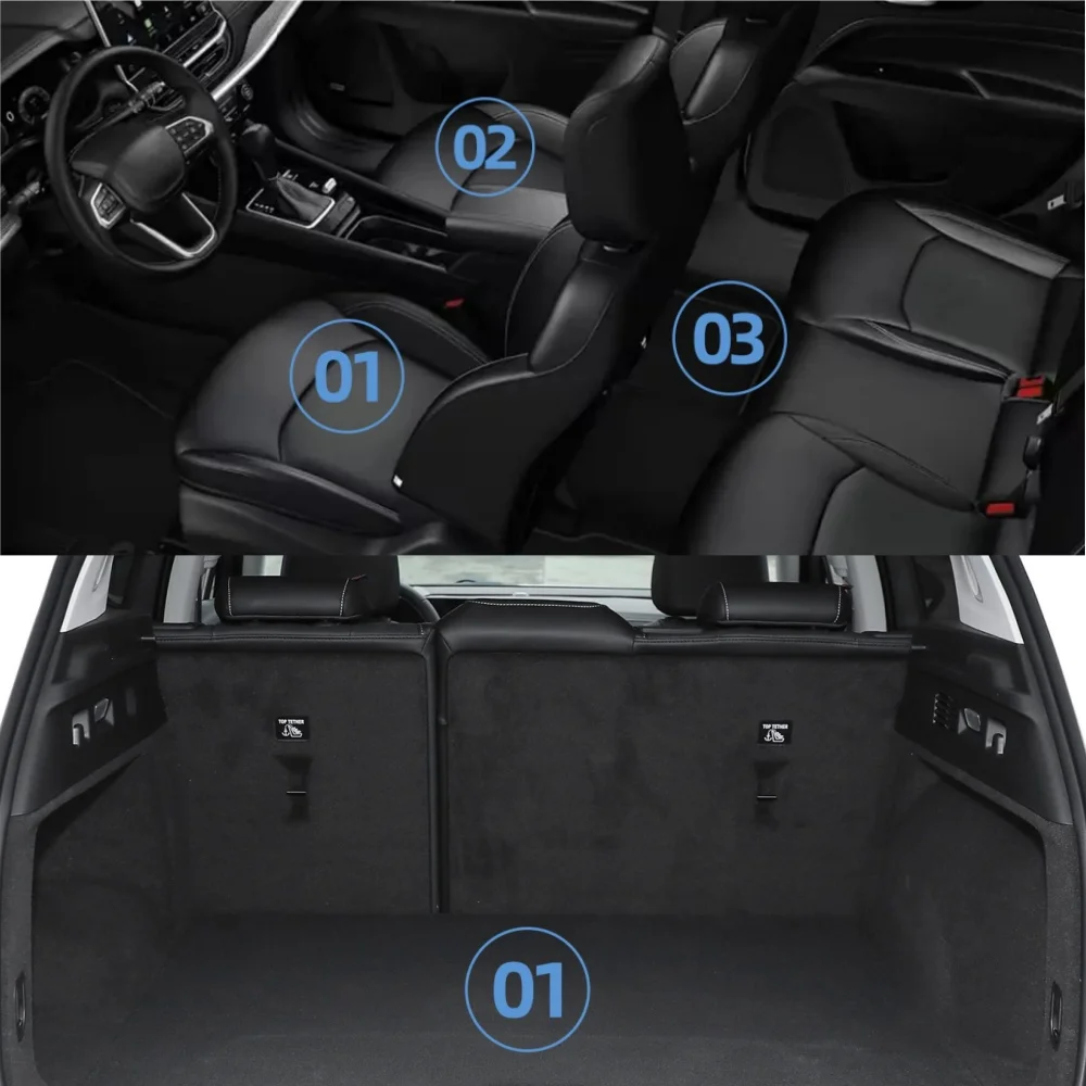 Фото LUCKEASY RHD для Leapmotor C10 2024 2025 автомобильные коврики на багажник TPE 3D подставка для ног всепогодный правый руль черный №3