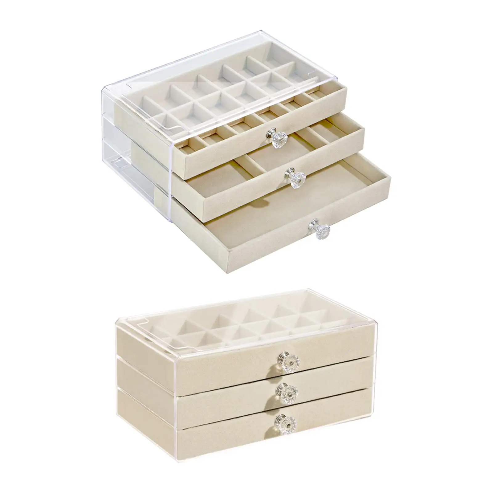 

Acrylic Jewelry Layer Jewelry Organizer Adjustable Dividers Clear Lid